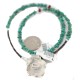 .925 Sterling Silver Certified Authentic Navajo Natural Mountain Turquoise Coral Native American Necklace 18281-2-1601-10