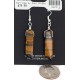 Certified Authentic .925 Sterling Silver Navajo Natural Tigers Eye Native American Dangle Earrings 18270-1