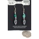 Certified Authentic .925 Sterling Silver Navajo Natural Turquoise Hematite Native American Dangle Earrings 18270-4