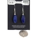 Certified Authentic .925 Sterling Silver Navajo Natural Lapis Lazuli Native American Earrings 18270-2
