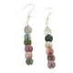 Certified Authentic .925 Sterling Silver Navajo Natural Agate Native American Dangle Earrings 18270-5