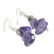 Certified Authentic .925 Sterling Silver Navajo Natural Amethyst Native American Dangle Earrings 18270-9