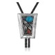 Handmade Certified Authentic Navajo .925 Sterling Silver Native American Natural Turquoise Coral Bolo Tie 34158