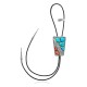 Feather .925 Sterling Silver Certified Authentic Handmade Navajo Native American Natural Turquoise Coral Bolo Tie 34159