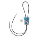 Feather .925 Sterling Silver Certified Authentic Handmade Navajo Native American Natural Turquoise Bolo Tie 34165 Feather .925 Sterling Silver Certified Authentic Handmade Navajo Native American Natural Turquoise Bolo Tie 34165