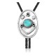 Handmade Certified Authentic Navajo .925 Sterling Silver Native American Natural Turquoise Bolo Tie 34169 Handmade Certified Authentic Navajo .925 Sterling Silver Native American Natural Turquoise Bolo Tie 34169