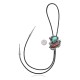 Handmade Certified Authentic Navajo .925 Sterling Silver Native American Natural Turquoise Coral Bolo Tie 34170