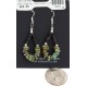 .925 Sterling Silver Hooks Certified Authentic Navajo Natural Turquoise Heishi Hoop Native American Earrings 18263-1