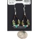 .925 Sterling Silver Hooks Certified Authentic Navajo Natural Turquoise Heishi Hoop Native American Earrings 18263-3