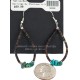 .925 Sterling Silver Hooks Certified Authentic Navajo Natural Turquoise Heishi Hoop Native American Earrings 18258