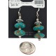 .925 Sterling Silver Hooks Certified Authentic Navajo Turquoise Native American Dangle Earrings 18255-1