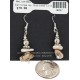 .925 Sterling Silver Hooks Certified Authentic Navajo White Howlite Native American Dangle Earrings 18257