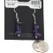 .925 Sterling Silver Hooks Certified Authentic Navajo Natural Amethyst Native American Dangle Earrings 18254-5
