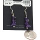 .925 Sterling Silver Hooks Certified Authentic Navajo Natural Amethyst Native American Dangle Earrings 18254-5