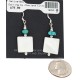 .925 Sterling Silver Hooks Certified Authentic Navajo Natural Turquoise Mother Of Pearl Native American Dangle Earrings 18254-4