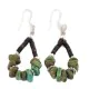 .925 Sterling Silver Hooks Certified Authentic Navajo Natural Turquoise Heishi Hoop Native American Earrings 18263-1