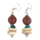 .925 Sterling Silver Hooks Certified Authentic Navajo Natural Turquoise Red Jasper Graduated Melon Shell Native American Dangle Earrings 18258-1 .925 Sterling Silver Hooks Certified Authentic Navajo Natural Turquoise Red Jasper Graduated Melon Shell Native American Dangle Earrings 18258-1