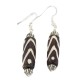 .925 Sterling Silver Hooks Certified Authentic Navajo Wood Native American Earrings 18254-1