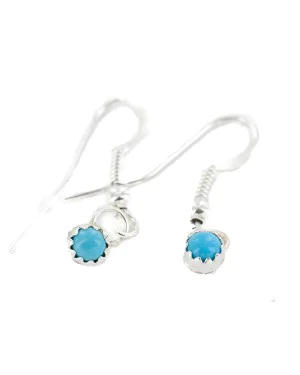 Certified Authentic Navajo .925 Sterling Silver Natural Turquoise Native American Dangle Earrings 27233