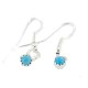 Certified Authentic Navajo .925 Sterling Silver Natural Turquoise Native American Dangle Earrings 27233