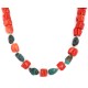 Certified Authentic Navajo .925 Sterling Silver Natural Turquoise Coral Native American Necklace 25341-2 Certified Authentic Navajo .925 Sterling Silver Natural Turquoise Coral Native American Necklace 25341-2