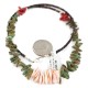 Certified Authentic Navajo .925 Sterling Silver Natural Turquoise, Spiny Oyster and Coral Native American Necklace 25341-1