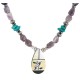 Bird Certified Authentic Navajo .925 Sterling Silver Inlay Natural Turquoise Mother of Pearl Hematite Amethyst Native American Necklace 25340-1