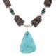 .925 Sterling Silver Certified Authentic Navajo Natural Turquoise Hematite Jasper Native American Necklace 25338-7 .925 Sterling Silver Certified Authentic Navajo Natural Turquoise Hematite Jasper Native American Necklace 25338-7