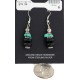 .925 Sterling Silver Hooks Certified Authentic Navajo Natural Turquoise Black Onyx Native American Dangle Earrings 18286-6