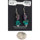 .925 Sterling Silver Hooks Certified Authentic Navajo Natural Turquoise Amethyst Native American Dangle Earrings 18285-3