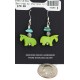 Carved Fetish Horse .925 Sterling Silver Hooks Certified Authentic Navajo Natural Turquoise Native American Dangle Earrings 18286-1