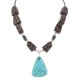 .925 Sterling Silver Certified Authentic Navajo Natural Turquoise Hematite Jasper Native American Necklace 25338-7