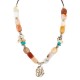 .925 Sterling Silver Certified Authentic Navajo White Howlite Carnelian Native American Necklace 25339-2