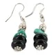 .925 Sterling Silver Hooks Certified Authentic Navajo Natural Turquoise Black Onyx Native American Dangle Earrings 18286-6 .925 Sterling Silver Hooks Certified Authentic Navajo Natural Turquoise Black Onyx Native American Dangle Earrings 18286-6