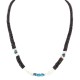 Certified Authentic Navajo .925 Sterling Silver Natural Turquoise Graduated Melon Shell Native American Necklace 25341-5