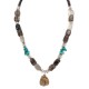 Certified Authentic Navajo .925 Sterling Silver Turquoise Smoky Quartz Native American Necklace 25341-4