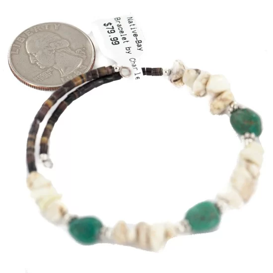 Navajo Certified Authentic White Howlite Heishi Native American Adjustable Wrap Bracelet 13172-3 Navajo Certified Authentic White Howlite Heishi Native American Adjustable Wrap Bracelet 13172-3