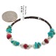 Navajo Certified Authentic Natural Turquoise Coral Heishi Native American Adjustable Wrap Bracelet 13172-5