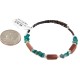 Navajo Certified Authentic Natural Turquoise Goldstone Heishi Native American Adjustable Wrap Bracelet 13172-10