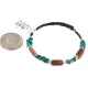 Navajo Certified Authentic Natural Turquoise Goldstone Heishi Native American Adjustable Wrap Bracelet 13172-10