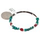 Navajo Certified Authentic Natural Turquoise Heishi Coral Native American Adjustable Wrap Bracelet 13172-14 Navajo Certified Authentic Natural Turquoise Heishi Coral Native American Adjustable Wrap Bracelet 13172-14