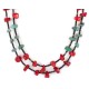 2 Strand Certified Authentic Navajo .925 Sterling Silver Natural Turquoise Coral Heishi Native American Necklace 750221