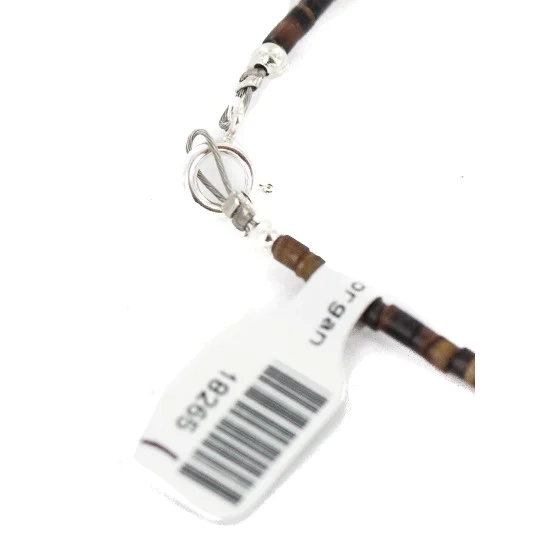 .925 Sterling Silver Certified Authentic Navajo Natural Gaspeite Native American Necklace 18265-1