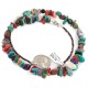 Certified Authentic .925 Sterling Silver Navajo Natural Multicolor Stones Native American Necklace 750215-1