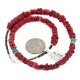Certified Authentic Navajo .925 Sterling Silver Natural Turquoise Coral Heishi Native American Necklace 750219-10