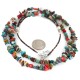 2 Strand Certified Authentic .925 Sterling Silver Navajo Natural Multicolor Stones Native American Necklace 750216