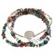 2 Strand .925 Sterling Silver Certified Authentic Navajo Natural Multicolor Stones Native American Necklace 750217