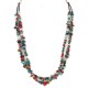 2 Strand Certified Authentic .925 Sterling Silver Navajo Natural Multicolor Stones Native American Necklace 750216