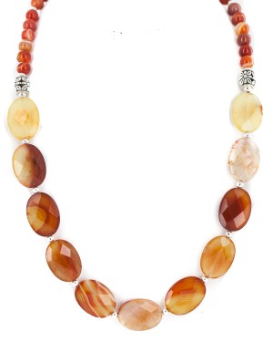 Certified Authentic Nickel Navajo Natural Carnelian Native American Necklace 18265-5 Certified Authentic Nickel Navajo Natural Carnelian Native American Necklace 18265-5
