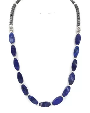 Certified Authentic Nickel Navajo Natural Lapis Lazuli Hematite Native American Necklace 18265-4 Certified Authentic Nickel Navajo Natural Lapis Lazuli Hematite Native American Necklace 18265-4